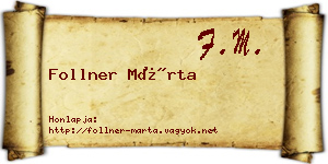 Follner Márta névjegykártya